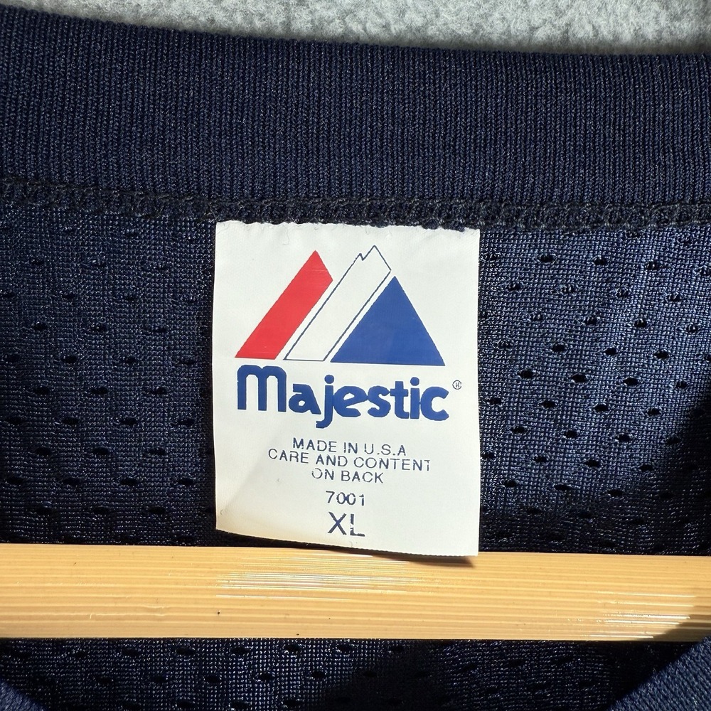 Vintage Majestic Football Practice Jersey Youth XL Blue V Neck Mesh USA Shuffle - Picture 5 of 9